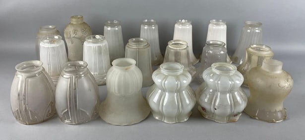 Group of Antique Glass Lamp Shades