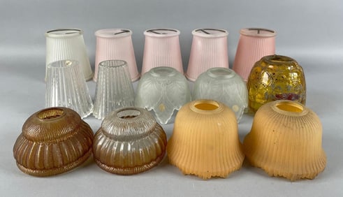 Group of Antique Glass Lamp Shades