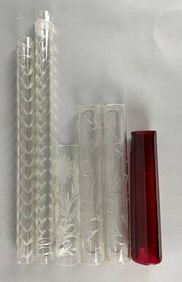 Group of Antique Cut Glass Cylinder Lamp Parts