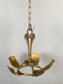 Antique Art Deco Style Hanging Slip-Shade Light Fixture