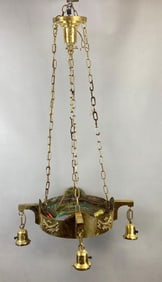Antique Brass 4-Light Chain Hanging Chandelier