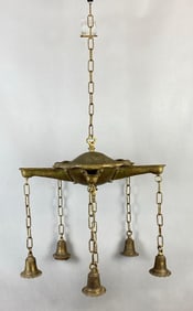 Antique Brass 5-Arm Chain Hanging Chandelier