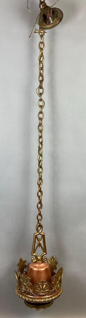 Antique Copper and Brass Hanging Pendant Light (1 of 6)