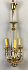 Antique Brass Candelabra Style Hanging Light Fixture