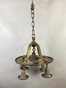 Antique Cast Metal 5-Arm Hanging Chandelier