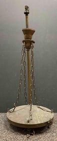 Antique Brass Gas and Electric Chandelier Light Fixture