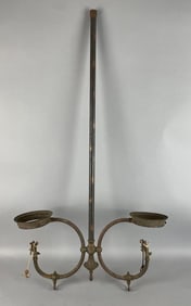 Antique Copper and Brass 2 Arm Gas Light Fixture