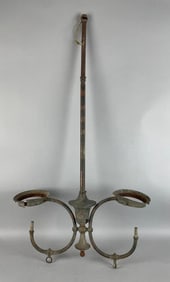 Antique Japanned Copper 2 Arm Gas Light Fixture