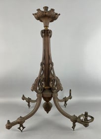 Antique Bronze 4 Arm Gas Light Fixture