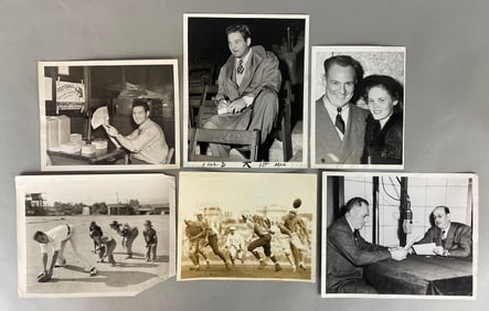 6 - Red Grange, Sid Luckman, and Chicago Bears Original Photos