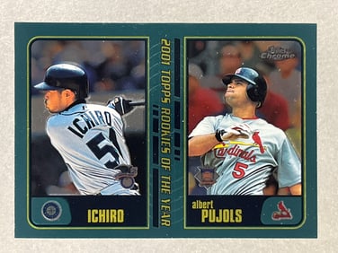 2001 Topps Chrome Traded Ichiro Suzuki, Albert Pujols #t99 Rookie