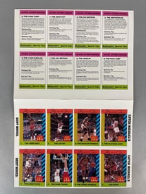 Rare 1990 McDonalds Sports Tips Michael Jordan, Jackie Joyner Kersee Pink Uncut Sheet