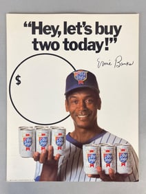1981 Ernie Banks Old Style Beer Advertising Easel Sign