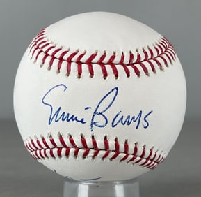 Ernie Banks Signed Official MLB Rawlings Baseball with Inscription and JSA COA