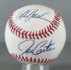 Joe Carter and Mitch Williams Signed Official MLB Rawlings Baseball