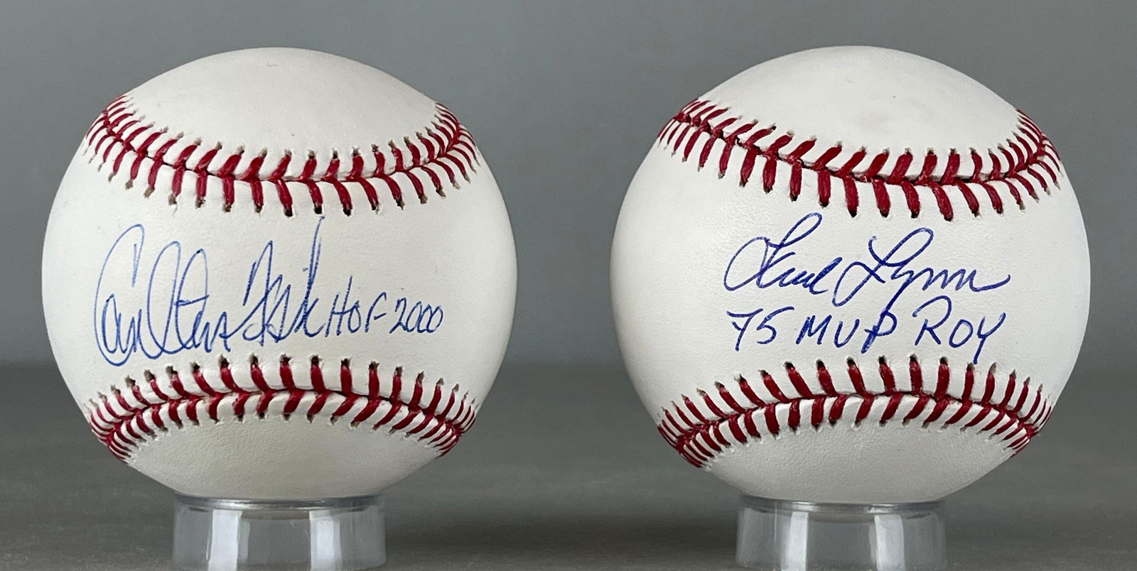 Carlton Fisk and Fred Lynn Signed Official MLB Rawlings Baseballs with Inscriptions (1 of 3)