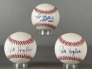 Pat Gillick and 2 - Pat Hughes Signed Official MLB Rawlings Baseballs with Inscritpion