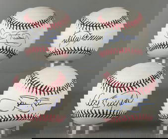 Cecil Fielder, Cory Snyder, Julio Franco, and Tom Gordon Signed Baseballs