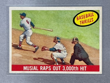 1959 Topps Baseball Thrills Stan Musial #470