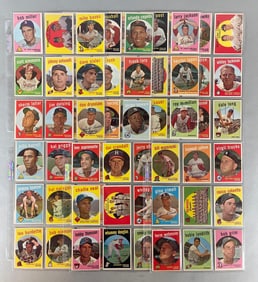 63 - 1959 Topps Baseball Cards with HOFs, Stars, and Rookies