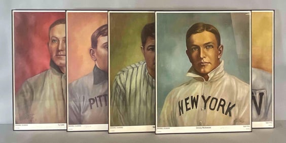 Rare Set of 5 Baseball Hall of Fame Limited Edition R. Tallon Signed Prints