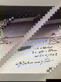 Bobby Hull Signed 11x14 Photo with Multiple Inscriptions