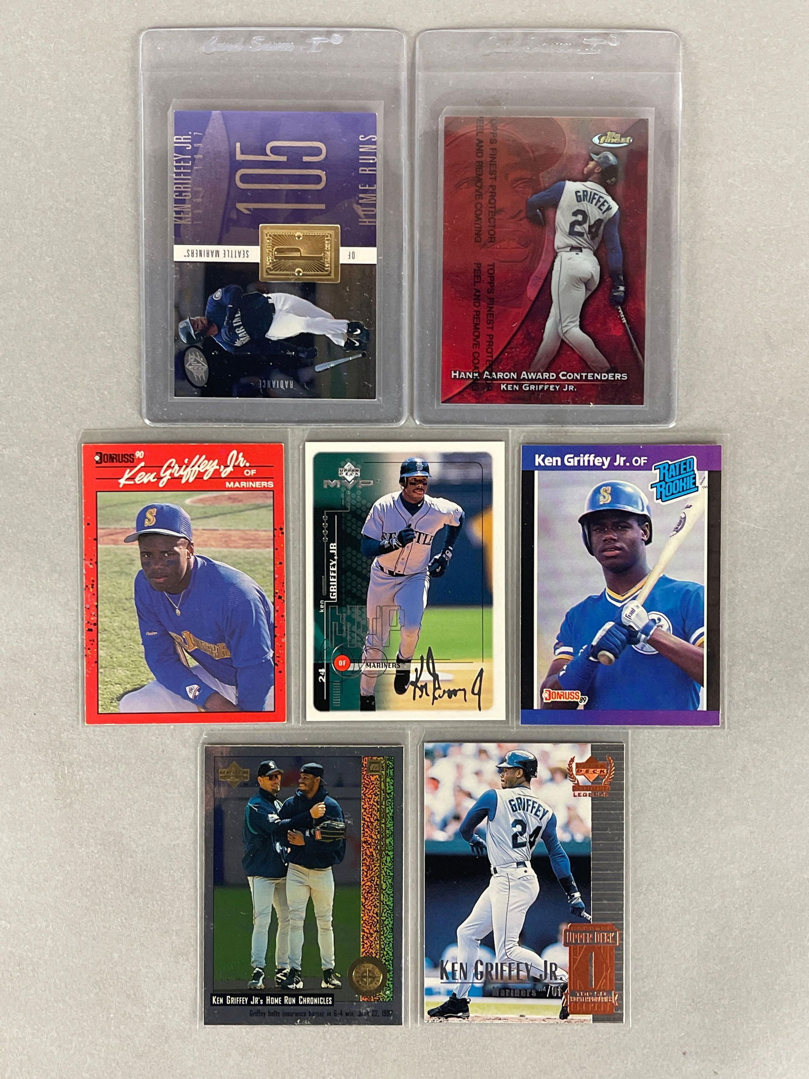 1999 Topps Finest Refractor Hank Aaron/ Ken Griffey Jr. + 6 - Other Cards (1 of 2)