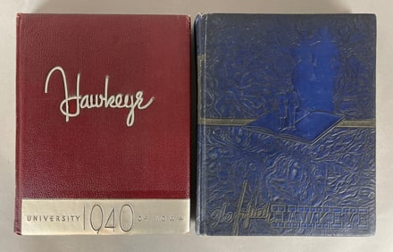 1940 and 41 Nile Kinnick University of Iowa Hawkeye Yearbooks
