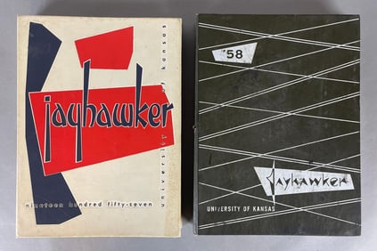1957 and 58 Wilt Chamberlain University of Kansas Jayhawker Yearbooks