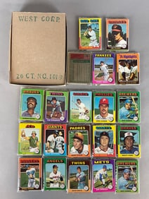 20 - 1975 Topps Baseball West Corps Cello Fun Packs with Fisk, Aaron, Munson, Palmer, and More