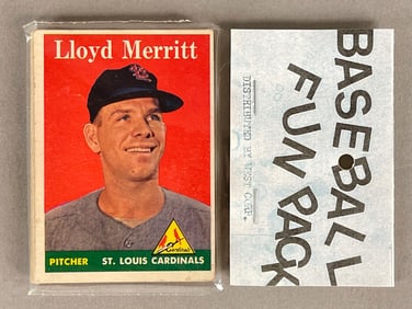 1958 Topps Baseball West Corps Cello Fun Pack with Flood Rookie on Back