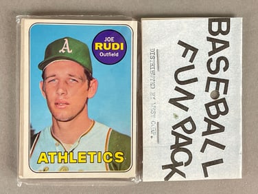 1969 Topps Baseball West Corps Cello Fun Pack with Joe Rudi Rookie on Top