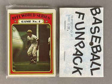 1972 Topps Baseball West Corps Cello Fun Pack with Clemente and AL ERA Leaders Showing