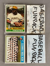 2 - 1976 Topps Baseball West Corps Cello Fun Packs with Stargell, Yankees, and Wagner Showing