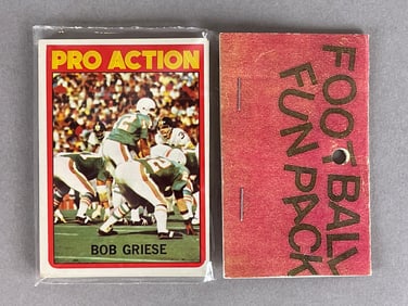 1972 Topps Football West Corps Cello Fun Pack with Griese on Front