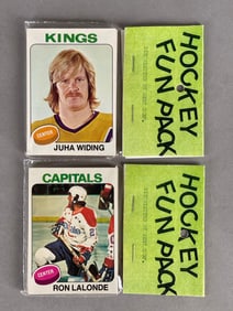 2 - 1975 -76 Topps Hockey West Corps Cello Fun Packs