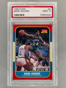1986 Fleer Mark Aguirre #3 PSA 9 Set Break