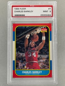 1986 Fleer Charles Barley #7 PSA 9 Set Break