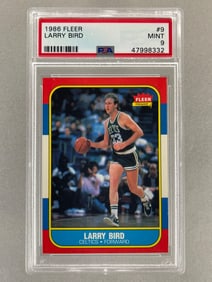 1986 Fleer Larry Bird #9 PSA 9 Set Break