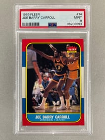 1986 Fleer Joe Barry Carroll #14 PSA 9 Set Break