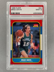 1986 Fleer Brad Davis #22 PSA 9 Set Break