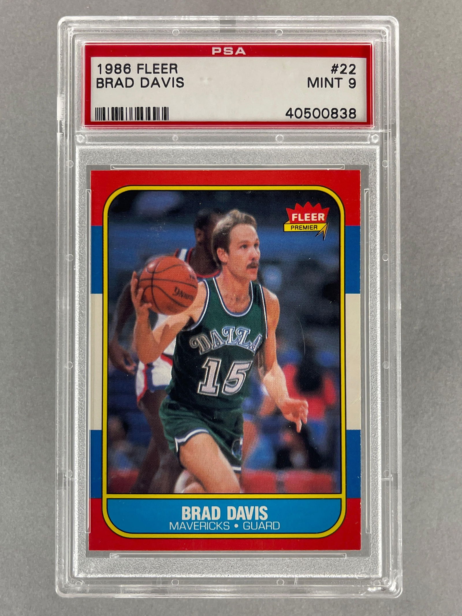 1986 Fleer Brad Davis #22 PSA 9 Set Break: 1986 Fleer Brad Davis #22 PSA 9 Set Break