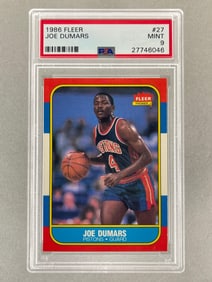 1986 Fleer Joe Dumars #27 Rookie PSA 9 Set Break
