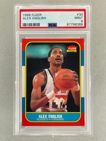 1986 Fleer Alex English #30 PSA 9 Set Break