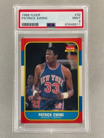 1986 Fleer Patrick Ewing #32 Rookie PSA 9 Set Break