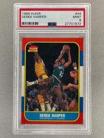 1986 Fleer Derek Harper #44 PSA 9 Set Break