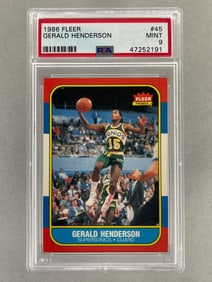 1986 Fleer Gerald Henderson #45 PSA 9 Set Break