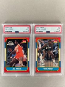 1986 Fleer Roy Hinson #46 and Craig Hodges #47 PSA 9 Set Break