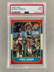1986 Fleer Dennis Johnson #50 PSA 9 Set Break