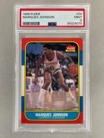 1986 Fleer Marques Johnson #54 PSA 9 Set Break